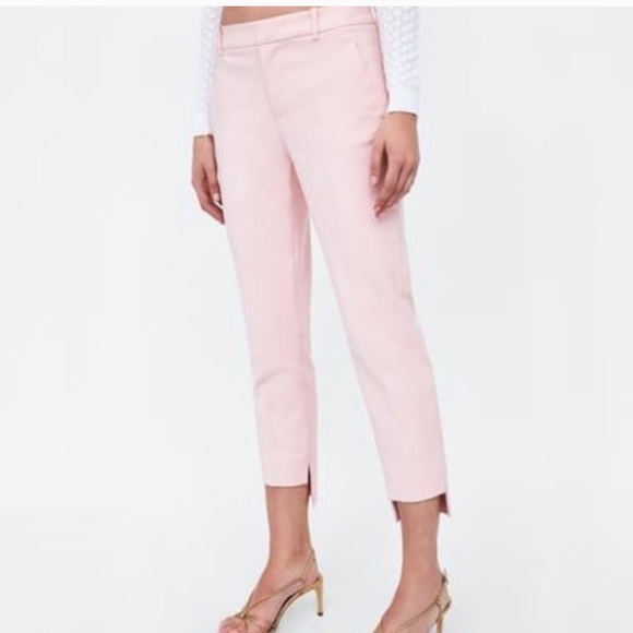 GORGEOUS ZARA Pink Asymmetric Hem Slacks Pants - Picture 3 of 5